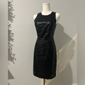 BCBGMaxAzria Black Sequin Midi Dress